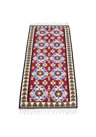 Zehra Abla Halı Yeni El Dokuma Otantik Doğu Anadolu Van Yün Kilim 7305 Çok Renkli