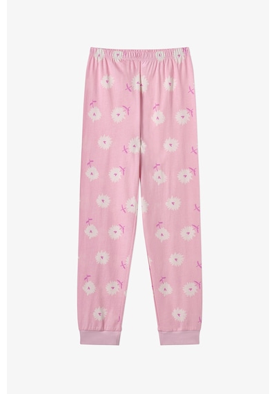 Penti Kız Çocuk Pembe Love&peace Pamuklu Uzun Kollu 2li Pijama Takımı