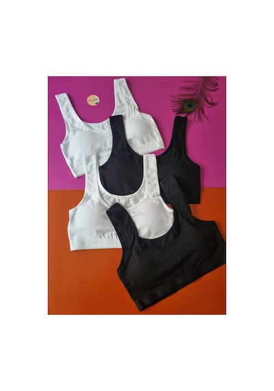 Demirsa Boutique Pamuklu Penye 4'lü Siyah Ve Beyaz Renk Çıkarılıp Takılabilir Pedli Kadın Büstiyer Siyah-beyaz Demirsa Boutique Pamuklu Penye 4'lü Siyah Ve Beyaz Renk Çıkarılıp Takılabilir Pedli Kadın Büstiyer Siyah-beyaz