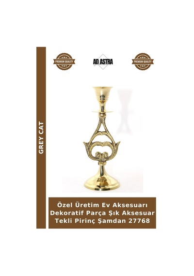 Özel Üretim Ev Aksesuarı Dekoratif Parça Şık Aksesuar Tekli Pirinç Şamdan 27768 Çok Renkli