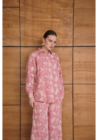 Verymoda Nakışlı Gömlek F1951 Pembe
