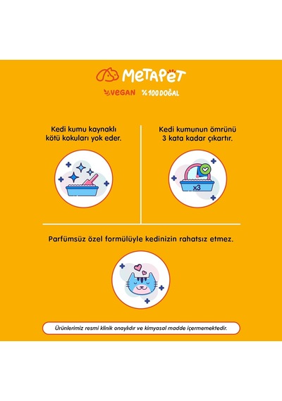 Metapet Kedi Kumu Ve Tuvaleti Koku Giderici, Parfümsüz Doğal Sprey, Kokusuz Tuvalet Için, 400ml