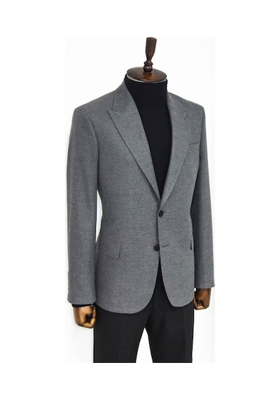 Wessi Desensiz Slim Fit Spor Gri Erkek Ceket 001
