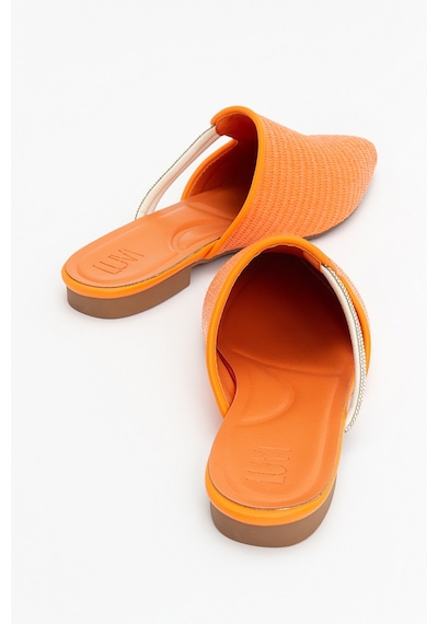Luvishoes Pesa Turuncu Hasır Taşlı Kadın Terlik Turuncu