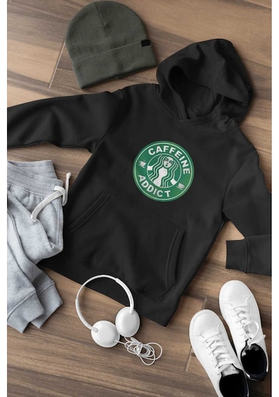 Magors Stıl-x Caffeıne Addıct Baskılı, Pamuklu, Kapüşonlu, Oversıze Unısex Sweatshırt Siyah Magors Stıl-x Caffeıne Addıct Baskılı, Pamuklu, Kapüşonlu, Oversıze Unısex Sweatshırt Siyah