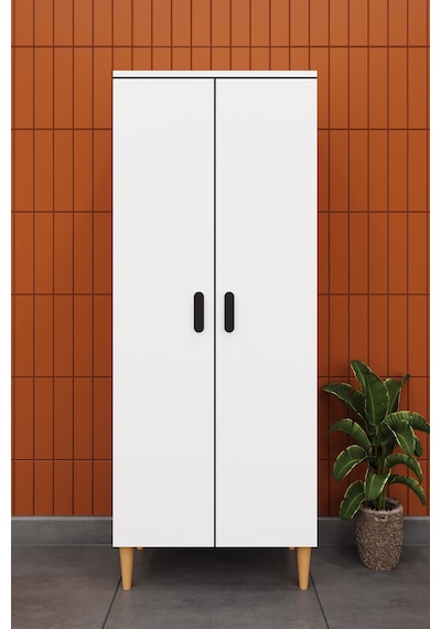 Modern 2 Kapaklı Çok Amaçlı Mutfak Banyo Dolabı %100 Mdf Erzak Kiler Dolabı Fd02 Beyaz