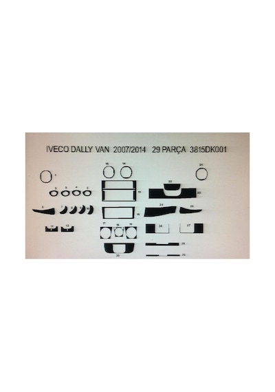 Iveco Daily 2007-2014 29 Parça Torpido Kaplama Renk Kuş Gözü Maun