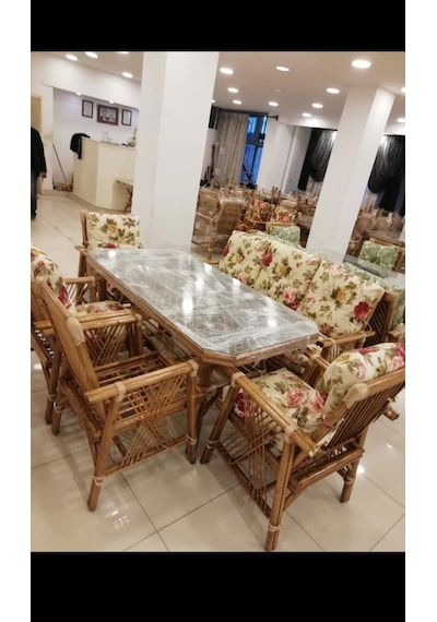 Nivemeshome 7 Kişilik Minderli Bambu Oturma Seti 4 Sandalye+3 Lü+sehpa Çok Renkli Nivemeshome 7 Kişilik Minderli Bambu Oturma Seti 4 Sandalye+3 Lü+sehpa Çok Renkli
