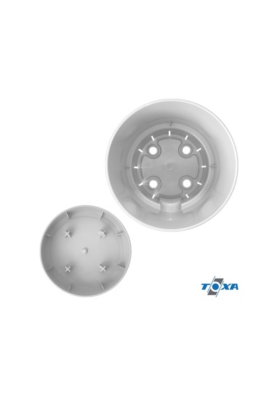 Begonya Saksı Tabaklı Drenajlı Mat Plastik Çiçek Saksısı 1 Adet, 3,3 Litre, 18cm, Beyaz 001