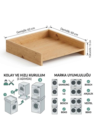 İmt Aksesuar Çamaşır Makinesi Dolabı Çamaşır Ve Kurutma Makinesi Üst Üste Sabitleme Bağlantı Aparatı Sonomo Meşe İmt Aksesuar Çamaşır Makinesi Dolabı Çamaşır Ve Kurutma Makinesi Üst Üste Sabitleme Bağlantı Aparatı Sonomo Meşe