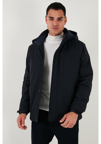 Buratti Regular Fit Çıkarılabilir Kapüşonlu Astarlı Erkek Mont 497Hector Lacivert