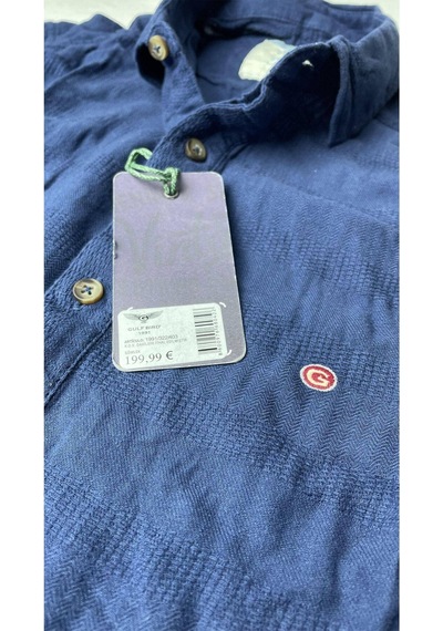 Gulf Bird Slim Fit Italyan Kesim Gerçek Keten Gömlek-- Mavisax-- Mavi