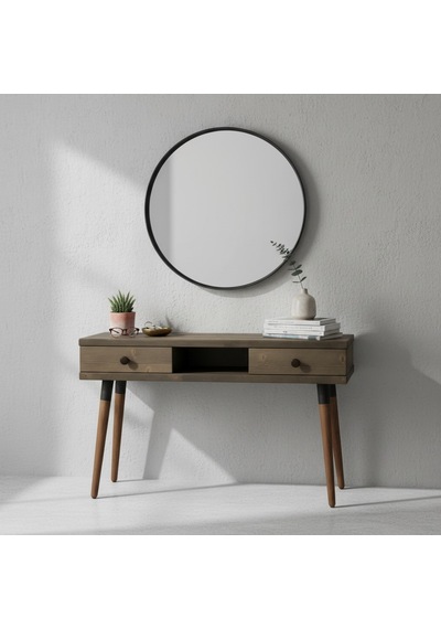 Mobenta Modest Entry Masif Ahşap Dresuar, 2 Çekmece & 1 Bölme - 120 Cm, Cv Ceviz