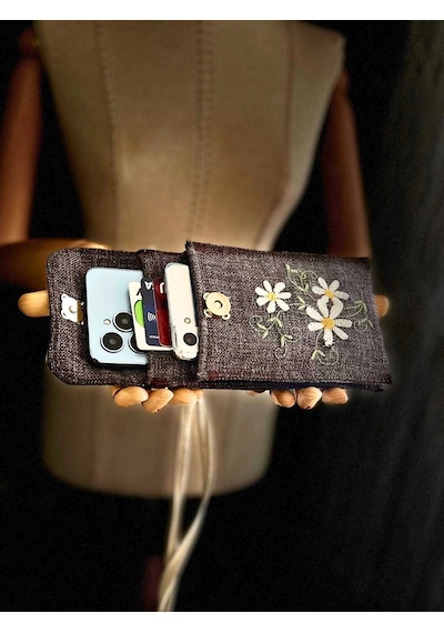Bellıs 2 Li Set Çanta, Telefon Çantası V11 Acı Kahverengi