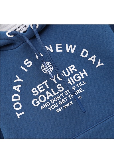 Wanex Erkek Çocuk Uzun Kol Kalın Kapüşonlu Sweatshirt - 15775 İndigo