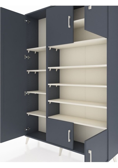 Arges Dolap 10 Raflı 5 Kapaklı 132x30x195 Antrasit-antrasit/a... Antrasit