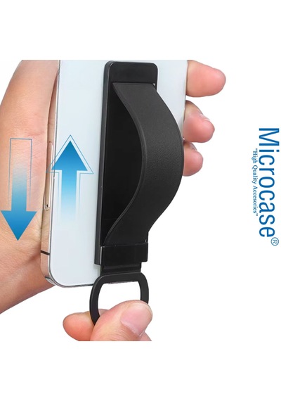 Microcase Telefonlar İçin Standlı Ve Askılıklı El Parmak Tutucu-al4939 Siyah