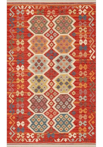 Hoom Rugs Vagrant Vgt 03 Red Yıkanabilir Çift Taraflı Otantik Halı