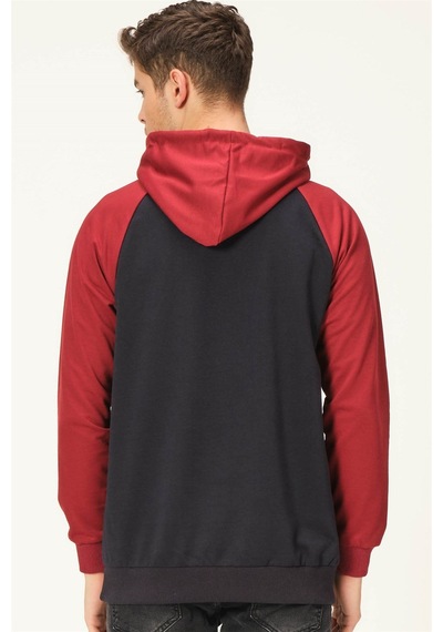 V4005 Dewberry Erkek Sweatshırt-lacivert- Bordo Lacivert- Bordo