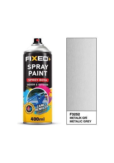 Sgs Fixed F-3252 Akrilik Sprey Boya Metalik Gri 400 Ml