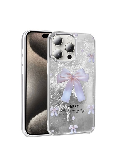Apple Uyumlu iPhone 14 Pro Max Kılıf Desenli Zore Mep Kapak İncili Fiyonk