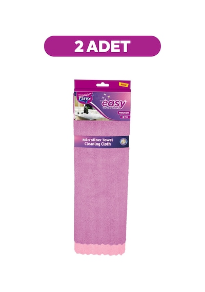 Parex Easy Mikrofiber Temizlik Bezi 2' Li Paket İkili Set Toplam 4 Adet Pembe