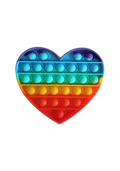 Pop It Duyusal Zihinsel Oyuncak Rainbow Renk. Kalp