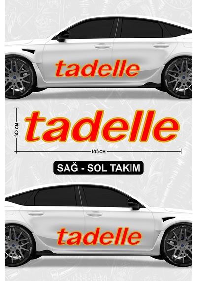 Tadelle Yan Gövde Sticker Kaplama Kırmızı - 864812192