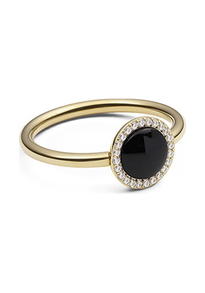 Audrey Ring Black Agathe Gold Altın