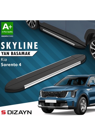 S-dizayn Kia Sorento 4 Skyline Krom Yan Basamak 183 Cm 2022 Üzeri A+ Kalite