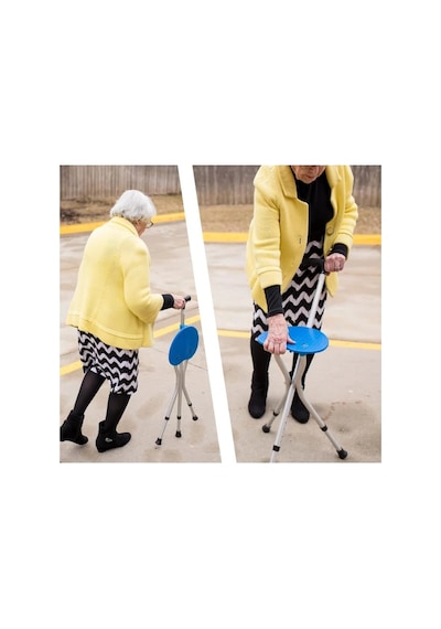 Katlanabilir Baston Sandalye - Oturaklı - 88 Cm Mavi