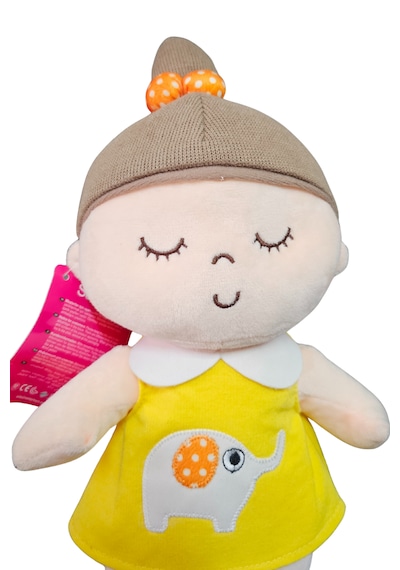 Peluş Bez Bebek 30 Cm Oyuncak Bebek Uyku Arkadaşı Hediyelik Oyun Arkadaşım Sarı