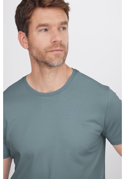 Tudors Erkek Slim Fit Dar Kesim Pamuklu Yumuşak Doku Esnek Kumaş Basic Açık Petrol Bisiklet Yaka Tişört-52095 Tudors Erkek Slim Fit Dar Kesim Pamuklu Yumuşak Doku Esnek Kumaş Basic Açık Petrol Bisiklet Yaka Tişört-52095