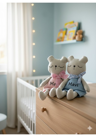 Mumu İsme Özel El Yapımı Bez Bebek Pembe
