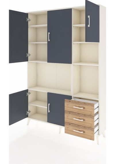 Arges Dolap 9 Raflı 3 Çekmeceli 5 Kapaklı 132x30x195 Aytaşı-antrasit/çam Antrasıt/atlas Çam Arges Dolap 9 Raflı 3 Çekmeceli 5 Kapaklı 132x30x195 Aytaşı-antrasit/çam Antrasıt/atlas Çam