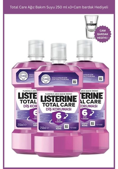 Total Care Ağız Bakım Suyu 250 Ml X3+cam Bardak Hediyeli