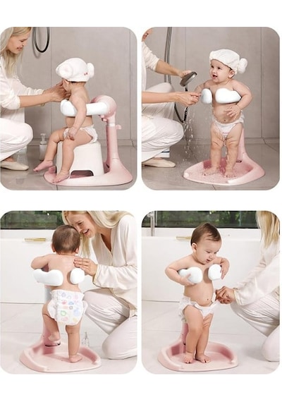 Sn-29260 Pembe Bebek Ve Çocuk Yıkama Banyo Yardımcı Standı- Boy Ayarlı Ve Ayaklı Yıkama Standı
