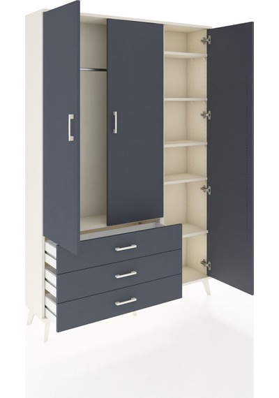 Arges Dolap 6 Raflı 3 Çekmeceli Tek Askılı 132x30x195 Aytaşı-antrasit/antrasit Antrasıt/antrasıt Arges Dolap 6 Raflı 3 Çekmeceli Tek Askılı 132x30x195 Aytaşı-antrasit/antrasit Antrasıt/antrasıt
