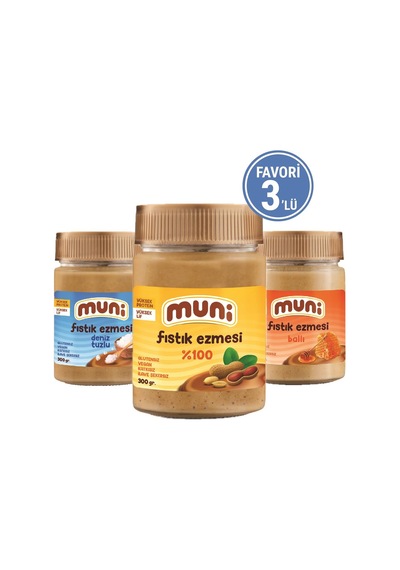 Muni Favori Fıstık Ezmesi 3 x 300 G
