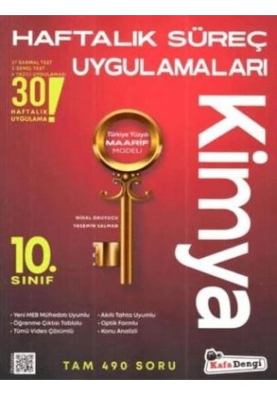 10.sınıf Kimya 30 Haftalık Süreç Uygulamaları Kafa Dengi