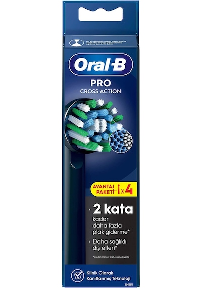 Oral-b Cross Action 4'lü Yedek Başlık Siyah