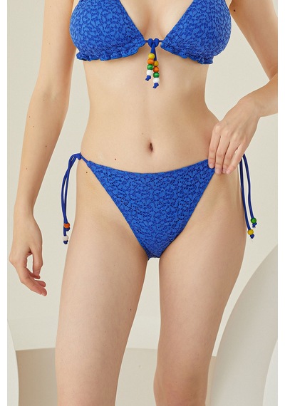 Loya Kadın Saks Mavi Dantelli Tek Alt Bikini