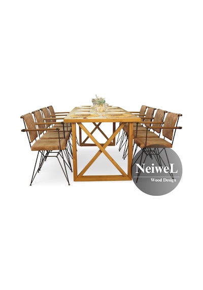 Neiwel Move Doğal Ahşap Mutfak Ve Yemek Masası-80-180 Açık Ceviz