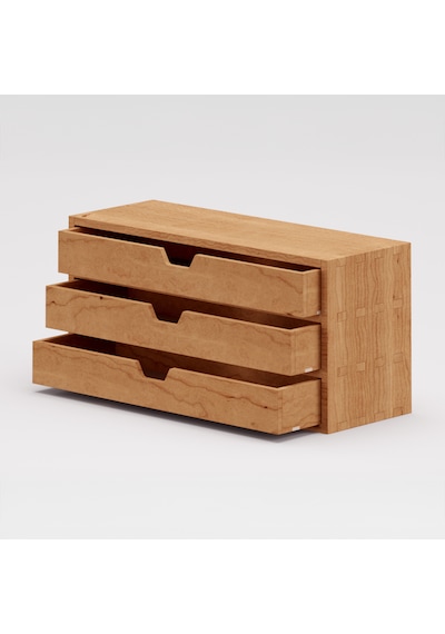 Desna Üç Katlı Üç Çekmeceli Mini Dolap 34 Cm Uzunluk X 12.1 Cm Genişlik X 15.8 Cm Woodsaka Doğal Ahşap
