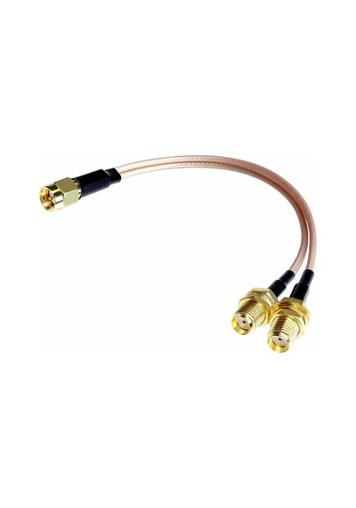 Y Tip Rg316 15cm 1x Sma Erkek 2x Sma Dişi Kablo Rf Uzatma Kablosu Altın Kaplama Soket 0-6ghz Wi-fi