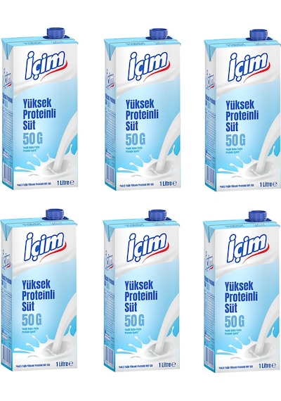İçim 0,5 Yağlı Yüksek Proteinli Süt 1 Lt X 6 Adet