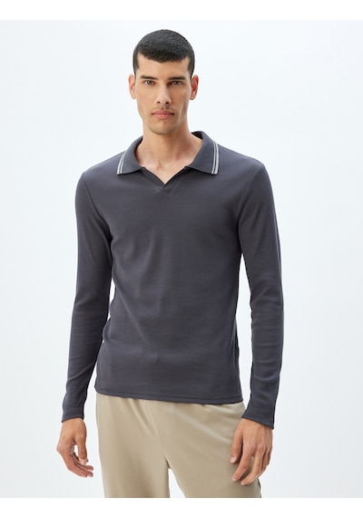 Koton Slim Fit Tişört Uzun Kollu V Yaka Polo Pamuklu Antrasit 5wam10197hk Antrasit Koton Slim Fit Tişört Uzun Kollu V Yaka Polo Pamuklu Antrasit 5wam10197hk Antrasit