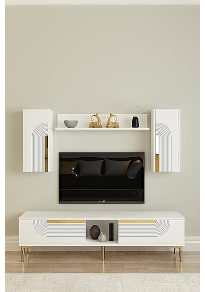 Tvr1502bg Meyra Tv Ünitesi Takımı Beyaz-gold 150cm