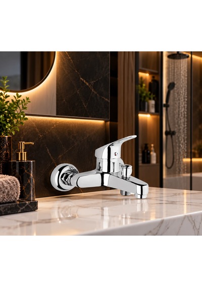 Homees 3 Lü Mutfak Banyo Lavabo Bataryası Seti Gri Krom
