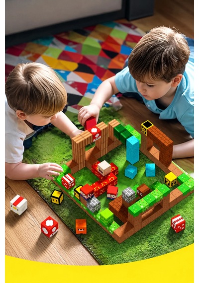 Süper Mario Temalı Minecraft Manyetik Blok Seti - 150 Parça